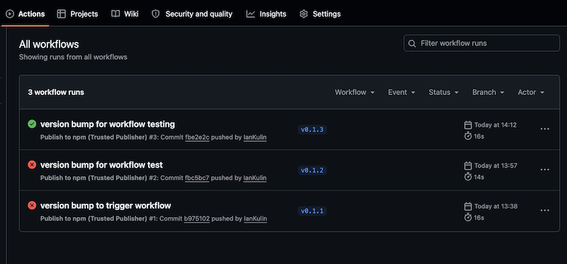 GitHub workflows
