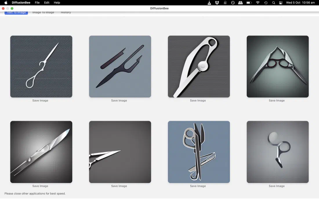 screen cap of stable diffusion output